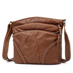Soft Leather Messenger Bag for Women, Large Capacity Crossbody Bag