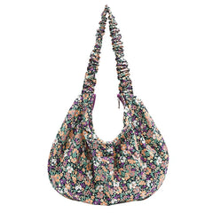Floral Armpit Casual Shoulder Bag Pleated Messenger Bag
