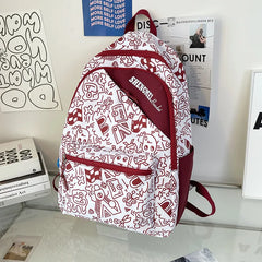 Large Capacity Graffiti Schoolbag for Boys and Girls