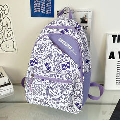 Large Capacity Graffiti Schoolbag for Boys and Girls