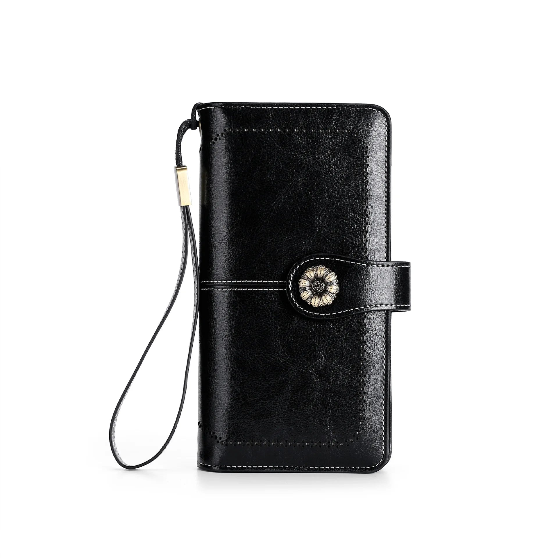 Vintage Oil Wax Leather Wallet Handbag