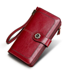 Vintage Oil Wax Leather Wallet Handbag