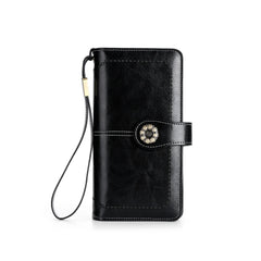 Vintage Oil Wax Leather Wallet Handbag