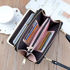 Women's Leather Shoulder Bag Zipper Messenger Wallet