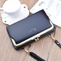 Women's Leather Shoulder Bag Zipper Messenger Wallet