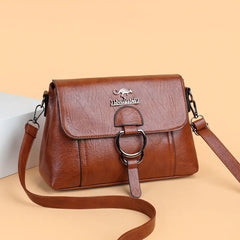 PU Soft Leather Shoulder Bag Women's Large Capacity Messenger Crossbody Bag
