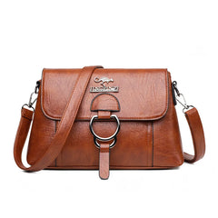 PU Soft Leather Shoulder Bag Women's Large Capacity Messenger Crossbody Bag