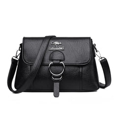 PU Soft Leather Shoulder Bag Women's Large Capacity Messenger Crossbody Bag