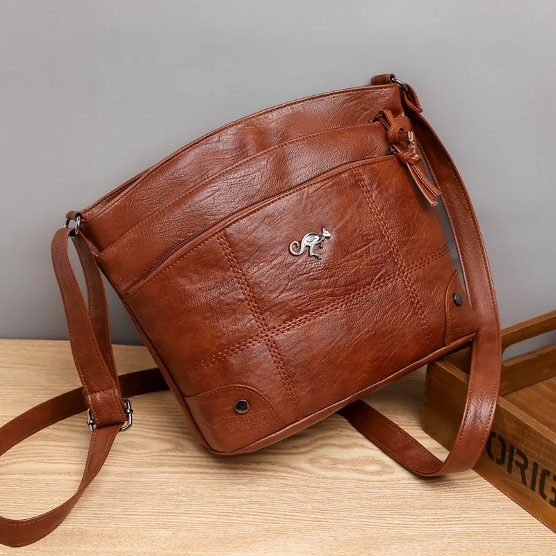 Soft Leather Women's Shoulder Bag Retro Crossbody Bags