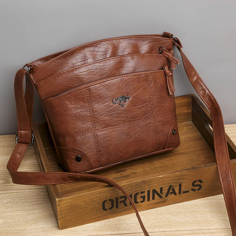 Soft Leather Women's Shoulder Bag Retro Crossbody Bags