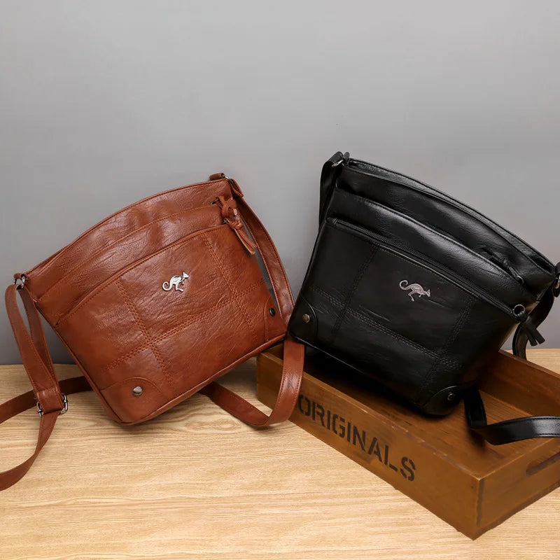 Soft Leather Women's Shoulder Bag Retro Crossbody Bags