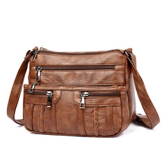 Women's PU Leather Messenger Shoulder Bag Large Capacity Crossbody