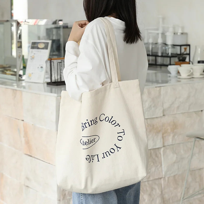 Women's Casual Art Canvas Tote Bag Handbag Retro Shoulder Shopping Bags