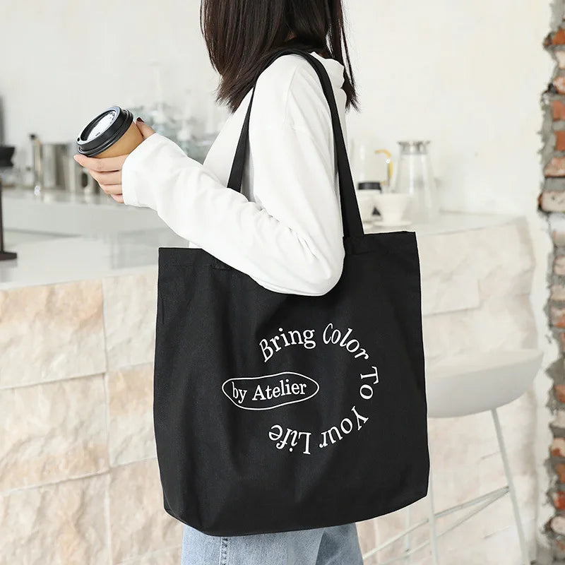 Women's Casual Art Canvas Tote Bag Handbag Retro Shoulder Shopping Bags