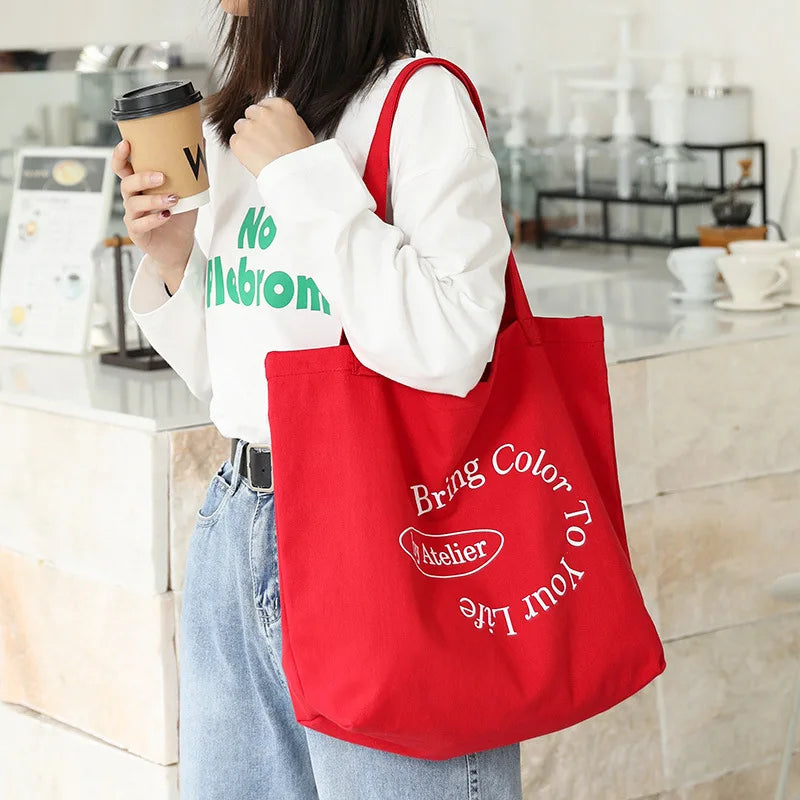 Women's Casual Art Canvas Tote Bag Handbag Retro Shoulder Shopping Bags