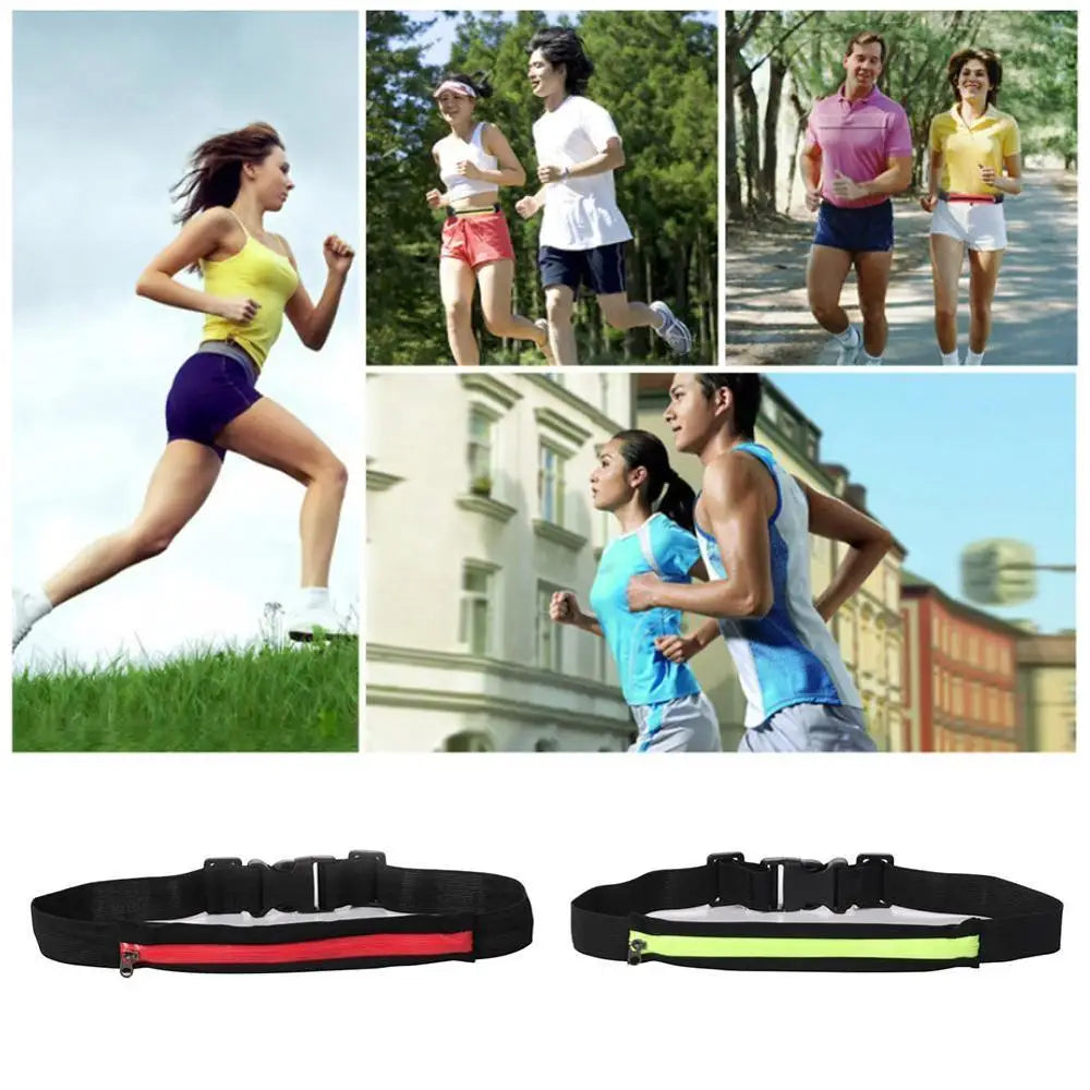 Dual Pocket Running Belt Phone Pouch Waist Bag Outdoor Sports Travel Fanny Pack