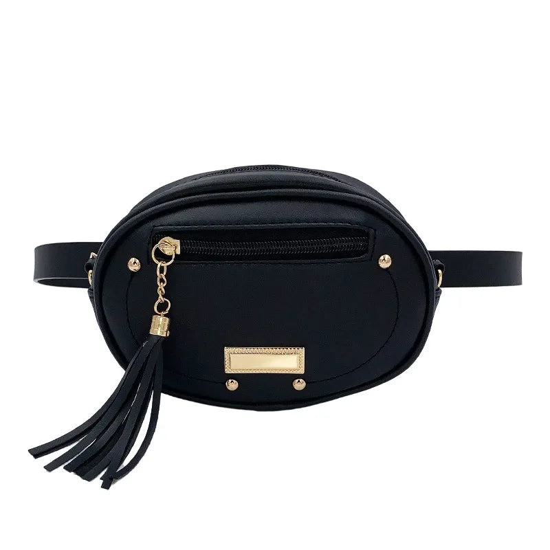 Women's Waist Bag Shoulder Messenger Tassel Chest Bag