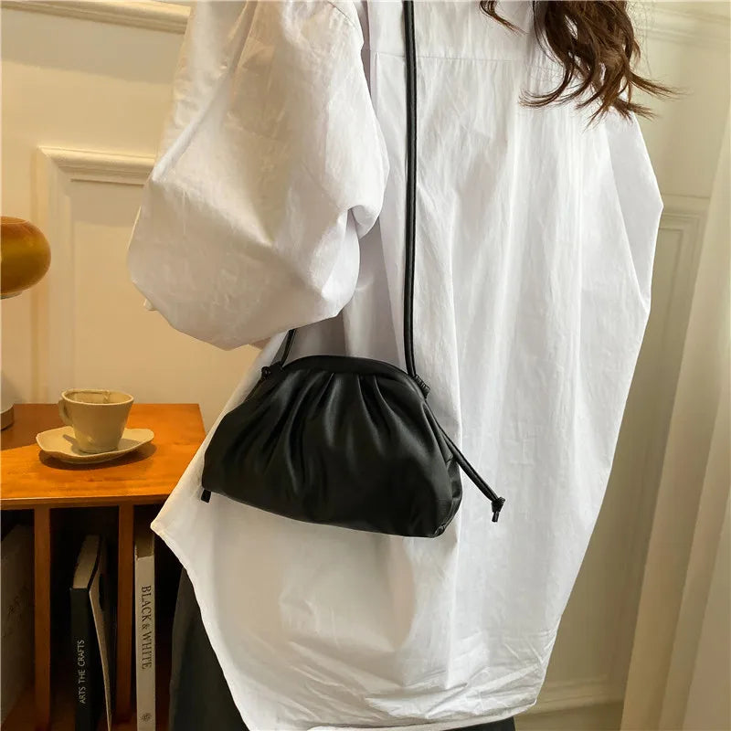 Vintage Clouds Bag PU Leather Shoulder Bag Crossbody Pack