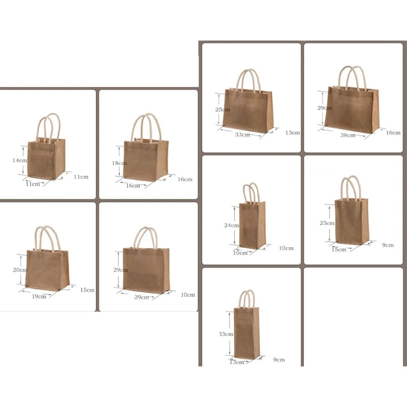 Durable Burlap Tote Shopping Bag Jute Reusable Grocery Bag