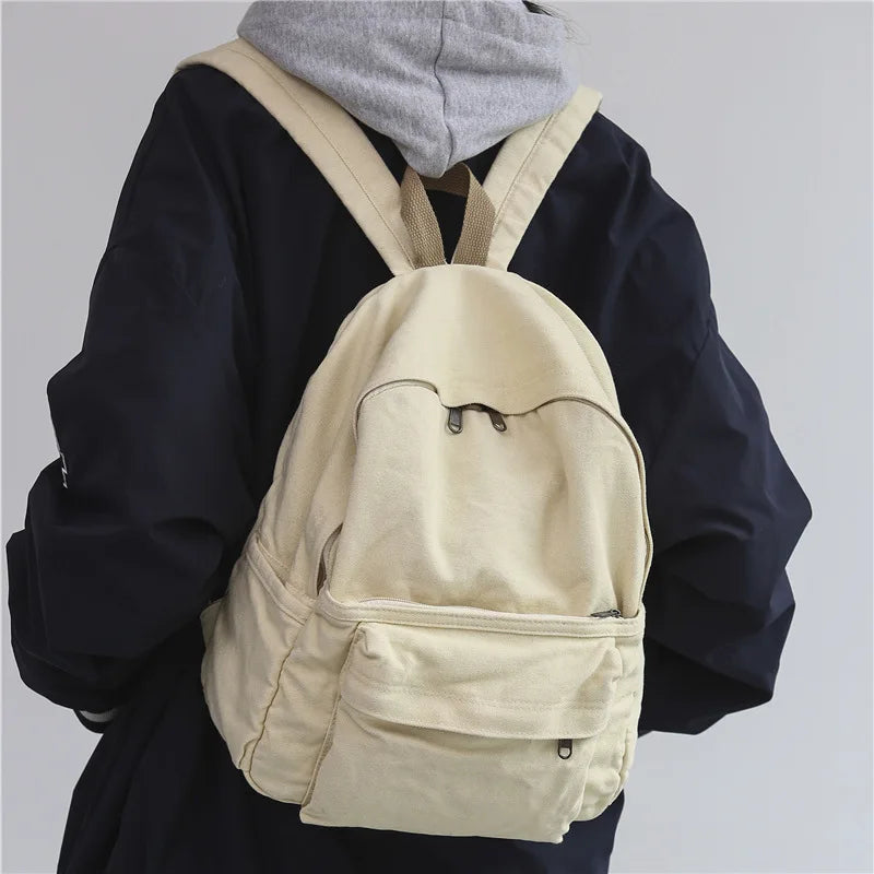 Canvas Women Backpack Student Rucksack Female Travel Bag