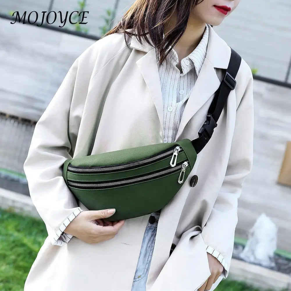Women Suede Waist Belt Pack Zipper Shoulder Crossbody Bag