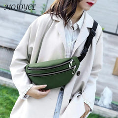 Women Suede Waist Belt Pack Zipper Shoulder Crossbody Bag
