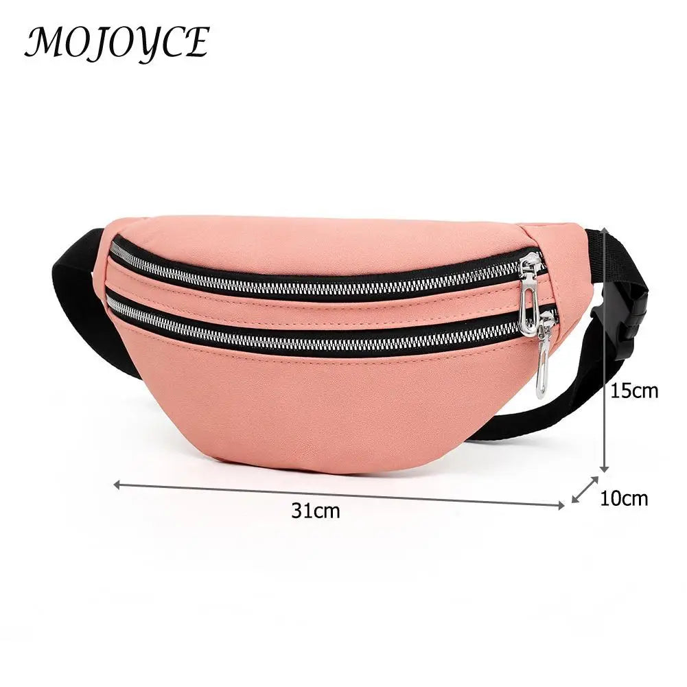 Women Suede Waist Belt Pack Zipper Shoulder Crossbody Bag
