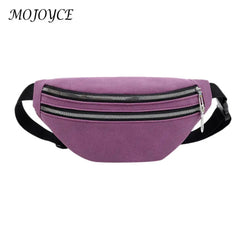 Women Suede Waist Belt Pack Zipper Shoulder Crossbody Bag