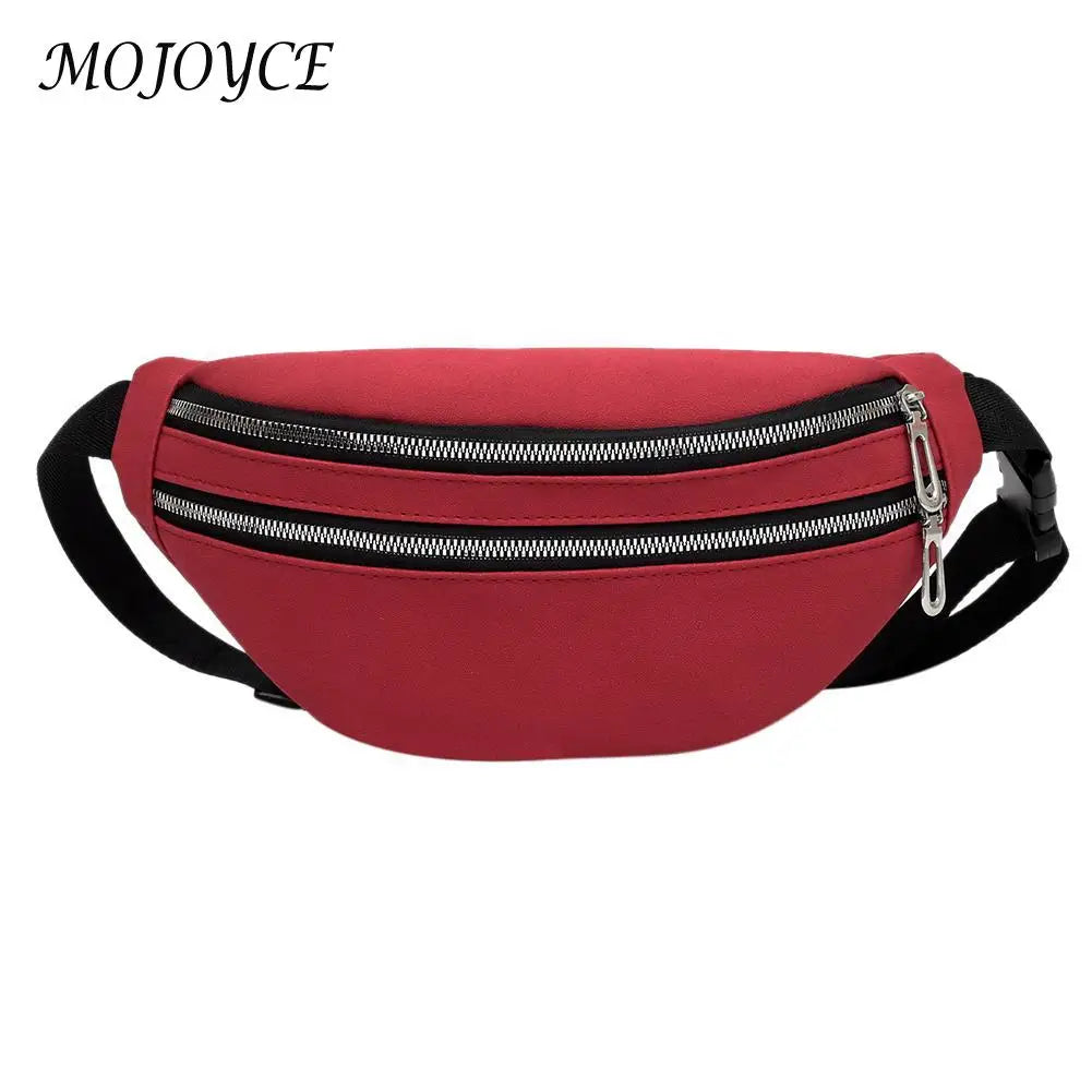 Women Suede Waist Belt Pack Zipper Shoulder Crossbody Bag