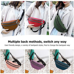 Women Suede Waist Belt Pack Zipper Shoulder Crossbody Bag