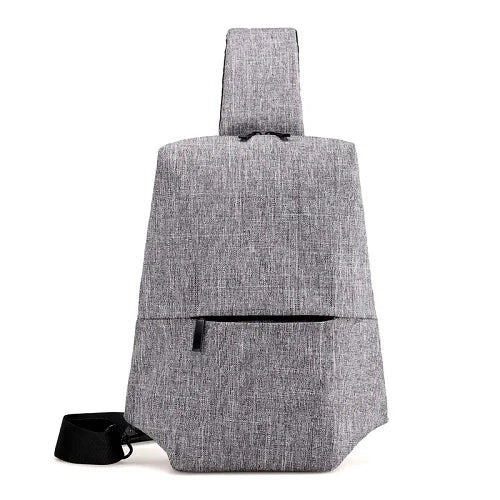 Dxyizu Nylon Mens Chest Bag Travel Crossbody Shoulder Casual Dark Gray