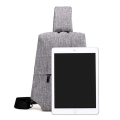 Dxyizu Nylon Mens Chest Bag Travel Crossbody Shoulder Casual Dark Gray