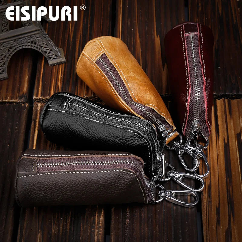 Leather Key Holder Wallet with Key Rings