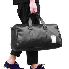 Large Capacity Travel Bag Women Men PU Leather Gym Duffle Bag