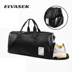 Large Capacity Travel Bag Women Men PU Leather Gym Duffle Bag