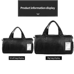 Large Capacity Travel Bag Women Men PU Leather Gym Duffle Bag
