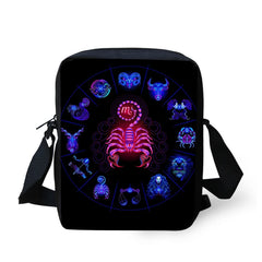 ELVISWORDS 12 Constellations Print Messenger Bag Boys Girls Handbag
