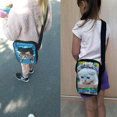 3D Wolf Printing Messenger Bag for Women Boys Preschool School