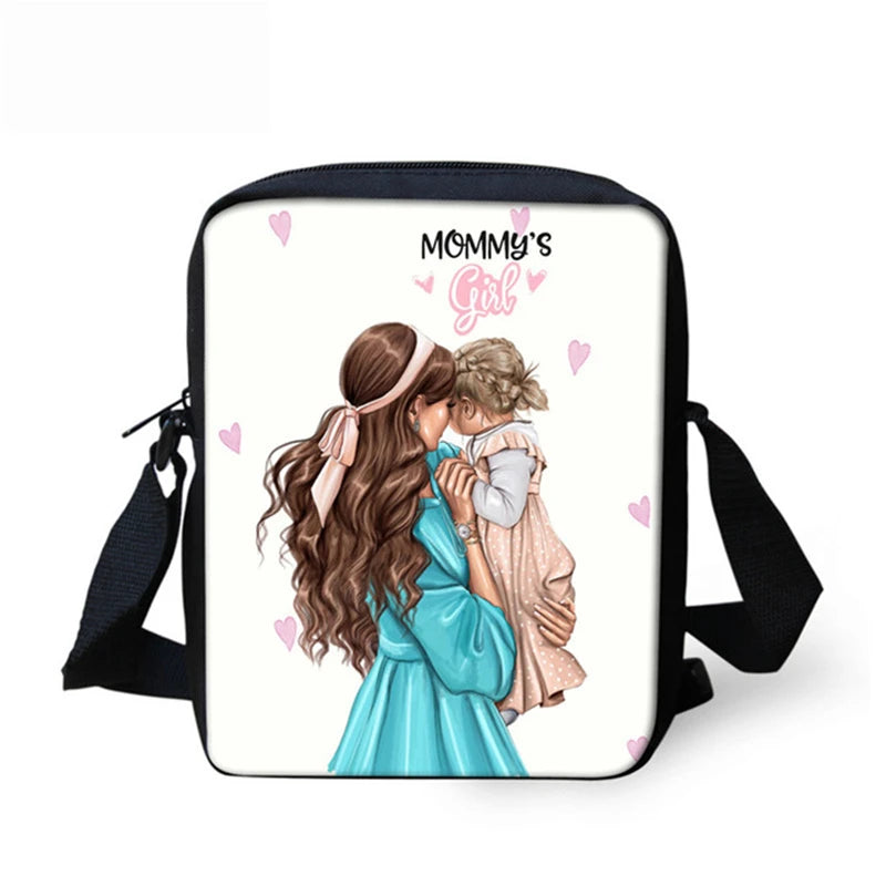 Mom Printed Women Messenger Bag Girls School Bag Lady Casual Crossbody Bag
