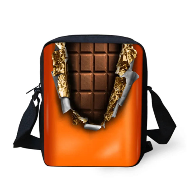 Chocolate Printing Crossbody Bag For Women Girls Shoulder Bag