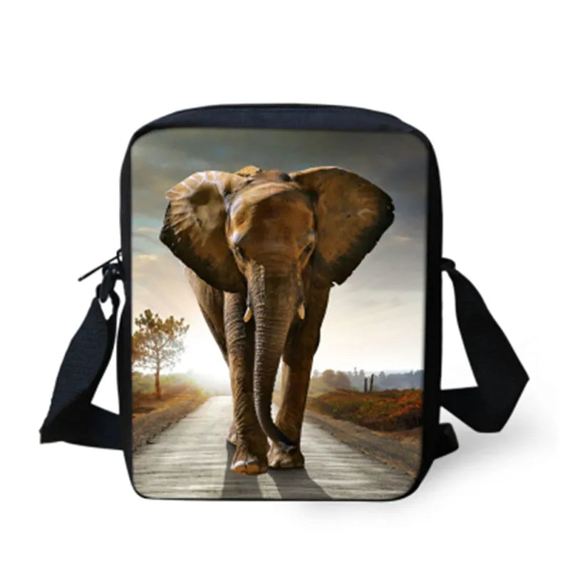 Wolf Messenger Bag for Women Girls Travel Totes Shoulder Crossbody Bag