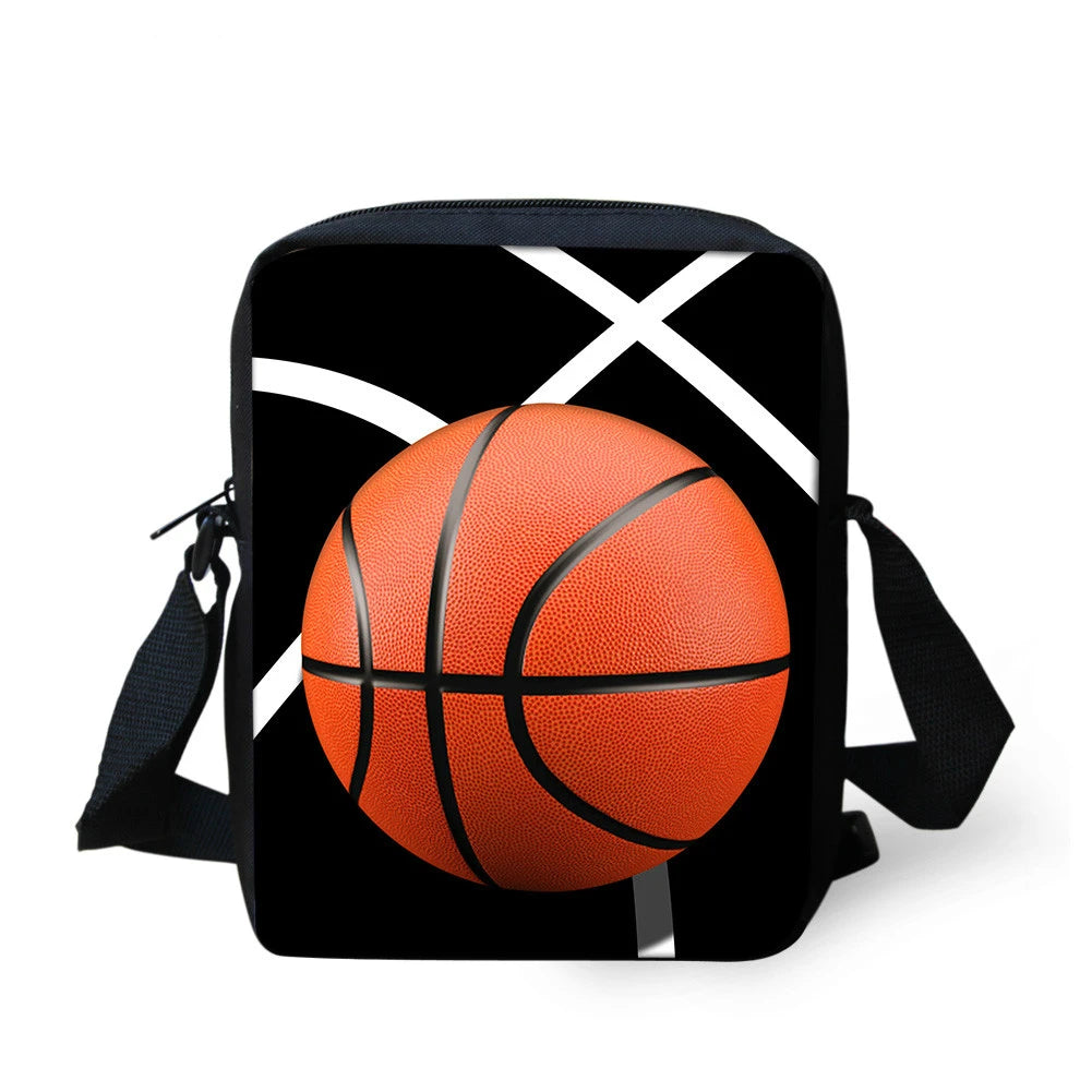 ELVISWORDS Ball Pattern School Bag Boys Messenger Bag Kids Travel
