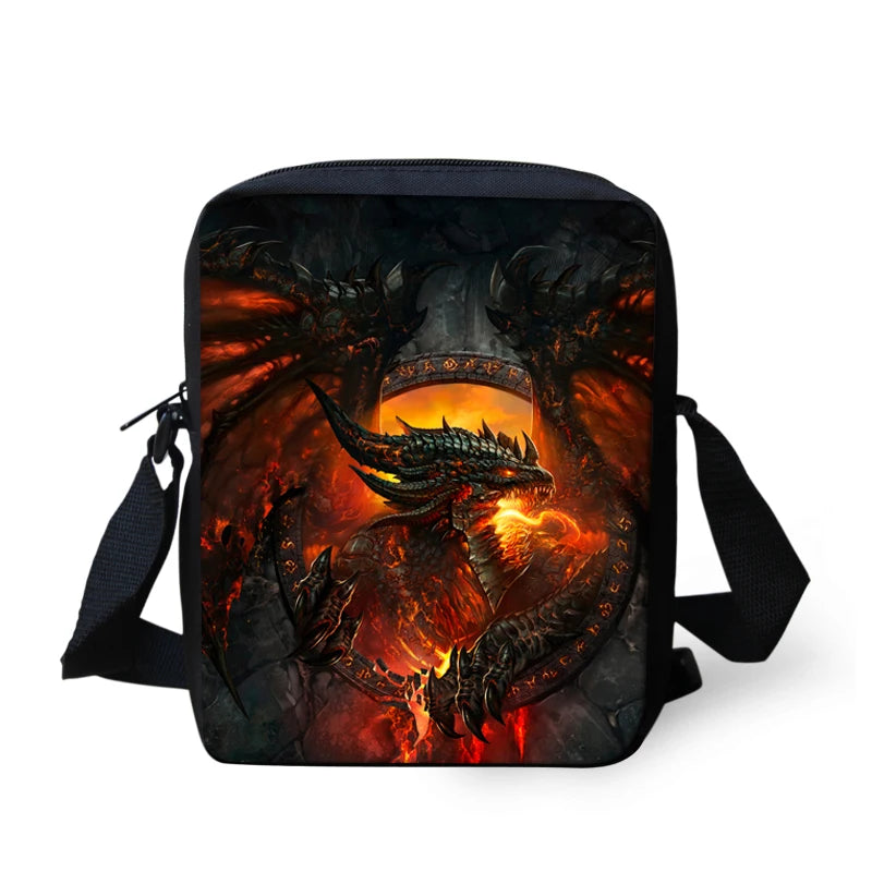 Skull Print Crossbody Bag Women Punk Style Messenger Shoulder Bag
