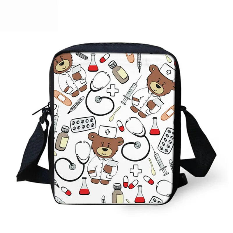 Cartoon Bear Nurse Bag Teen Crossbody Girls Shoulder Bookbag