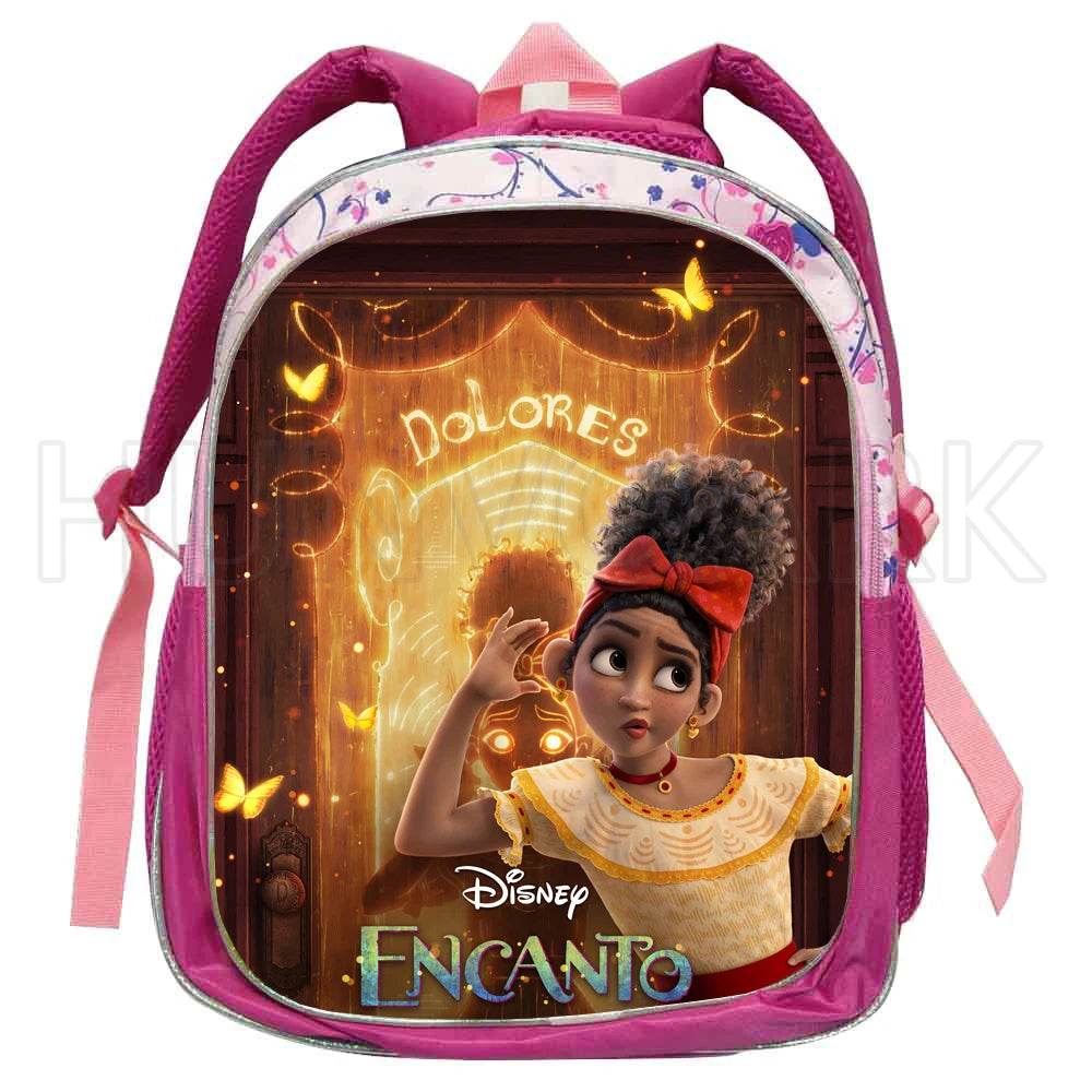 ENCANTO Girls School Bags Children Backpack Cartoon Princess Schoolbag Mirabel M