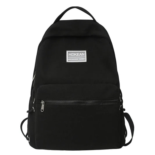 EST Solid Colour Unisex School Backpack Girls Teenager Shoulders Waterproof