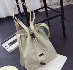 Women Canvas Bucket Bag Casual Style 042016