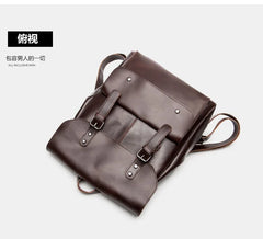 Hot Man PU Leather Backpack Vintage Travel Bag