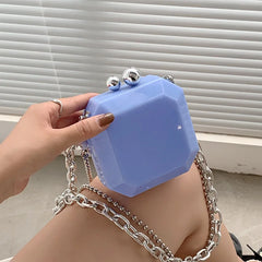 EZlover Mini Lipstick Jelly Bag Acrylic Chain Shoulder Box