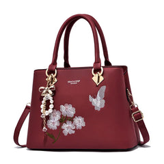 Early Autumn Bow Pendant Shoulder Messenger Bag Female Embroidery